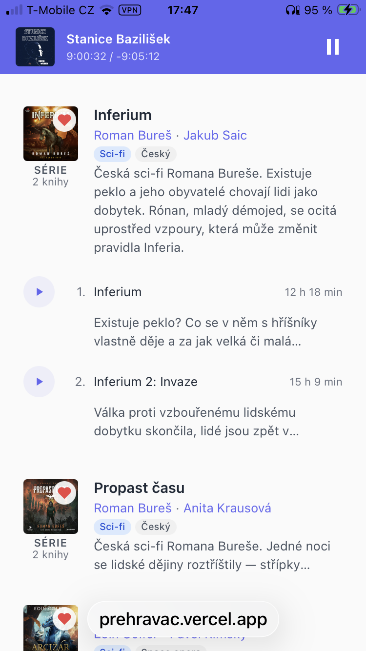 Prehravac library: series expanded with book descriptions